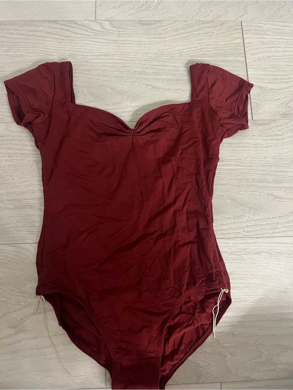 Nikolay Maroon cap sleeve ballet leotard